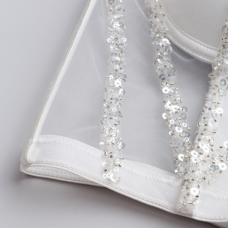 Women's Camisole Handmade Rhinestone Sequins Bra Can Be Worn Outside Tops