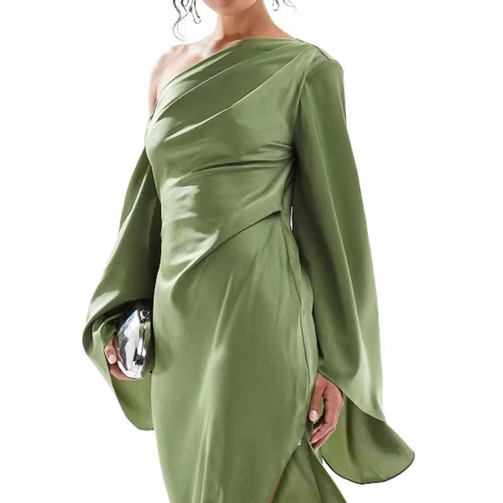Autumn Solid Color Slim Fit Slit Dresses