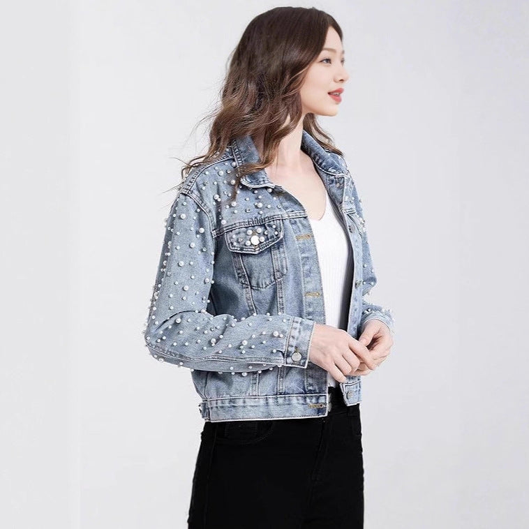 Women's Rivets Long Sleeve Loose Slimming Fashion Jackets