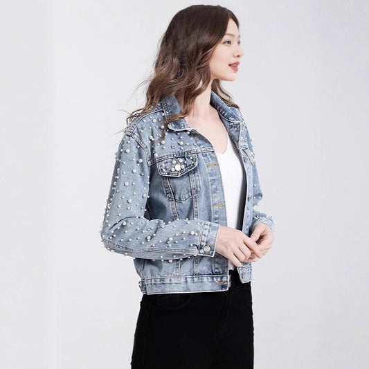 Women's Rivets Long Sleeve Loose Slimming Fashion Jackets