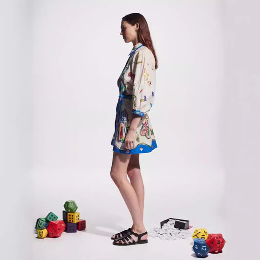 Casual Fashion Printing Shirt Temperament Wild Dress