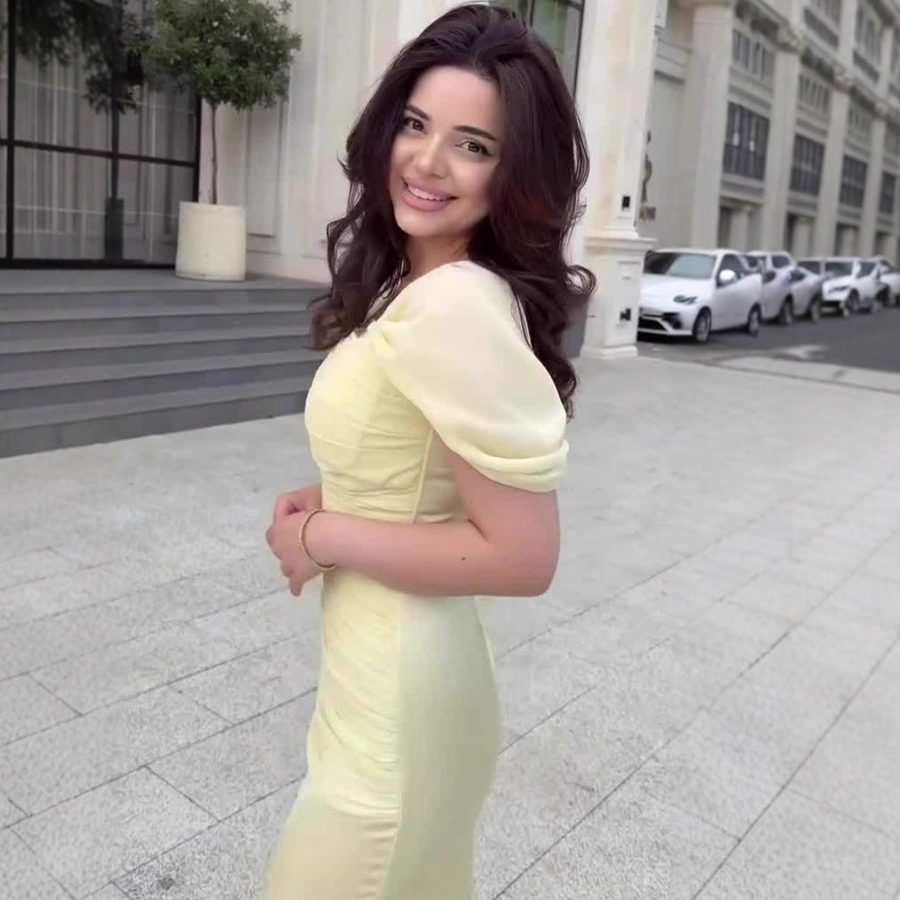 Women's Spring Gorgeous Noble Elegant Short-sleeved Dress Dresses