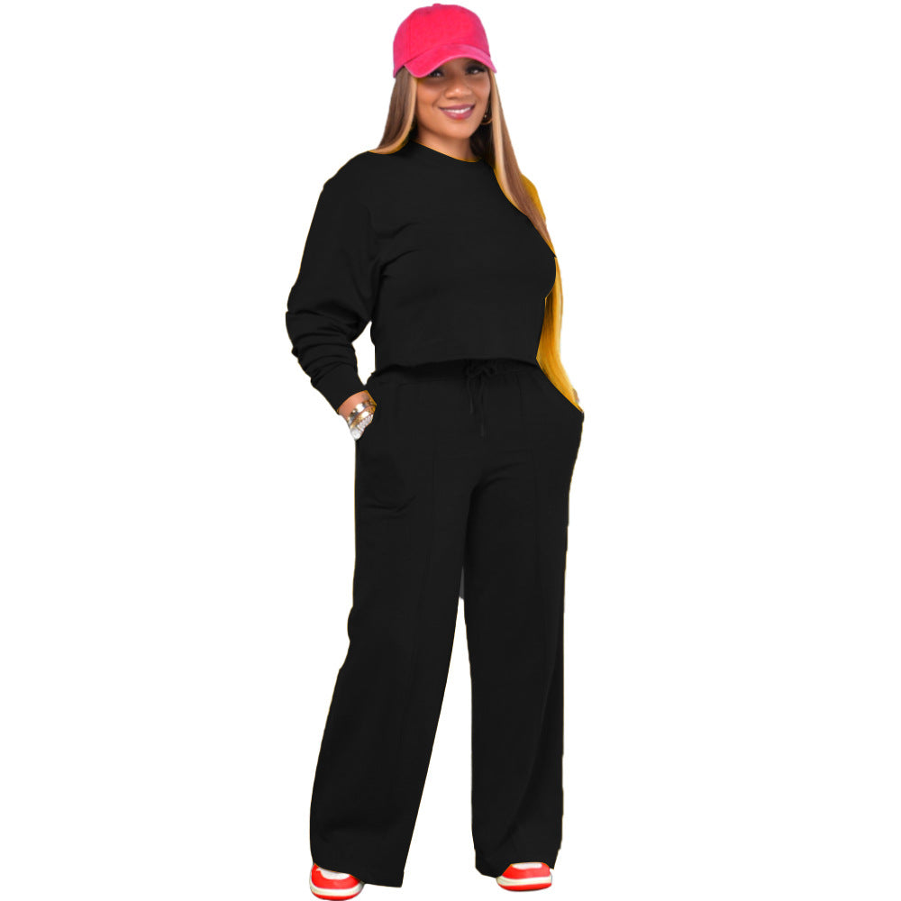 Classic Cute Straight Pocket Two-piece Set Suits