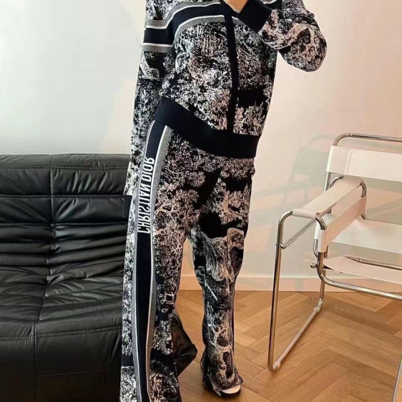 Spring Fashion Animal Pattern Hooded Casual Suits