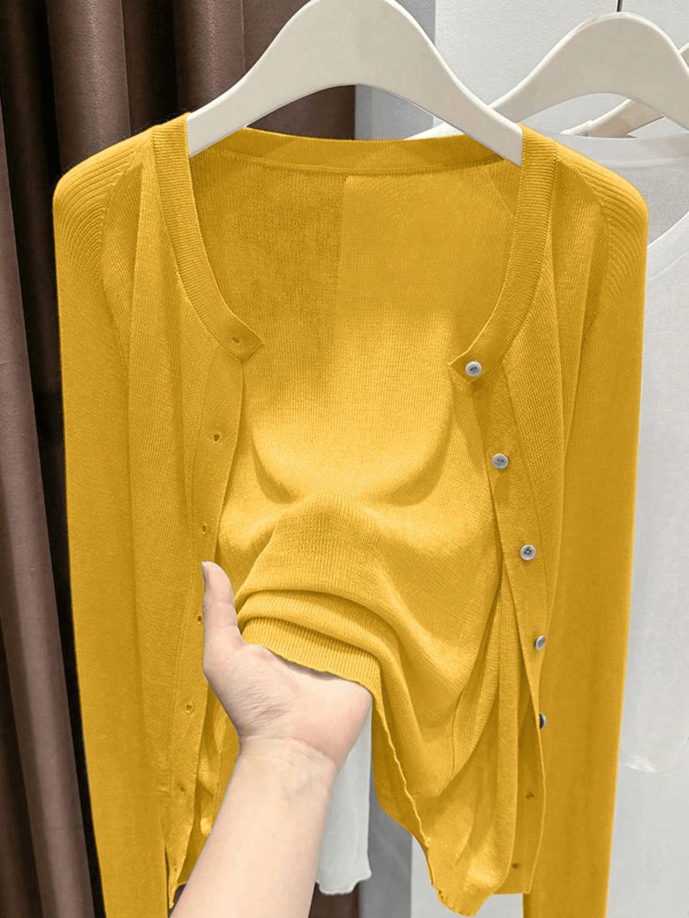 Women's Color Round Neck Long Sleeve Micro Women's Sweater