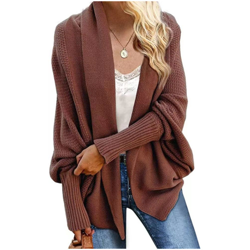 Glamorous Knitted Shawl Batwing Sleeve Oversized Sweater