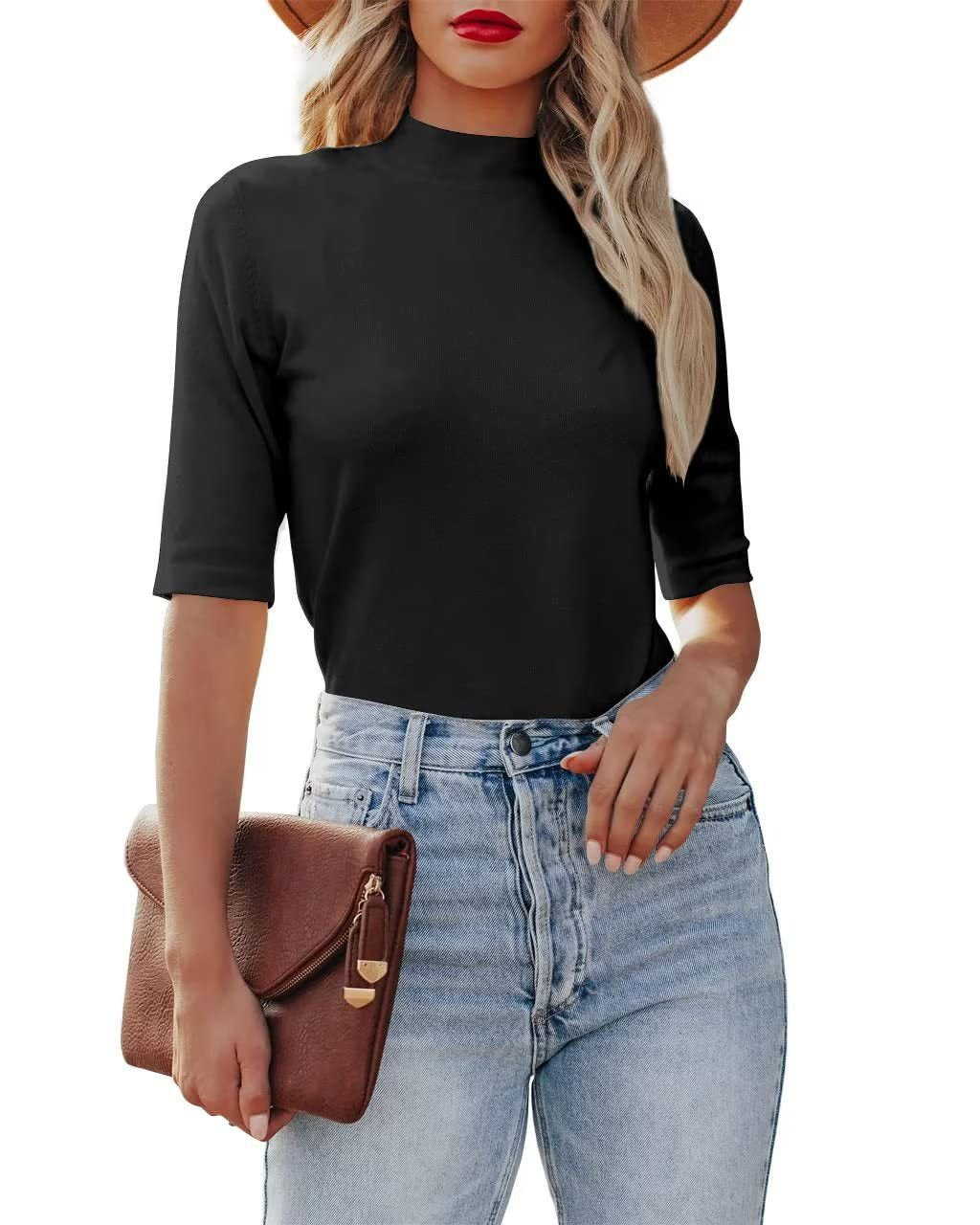 Women's Knitted Tight Stretch Sexy Formal Casual Blouses