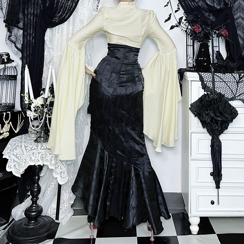 Dark Irregular High Waist Fishtail Gothic Skirts