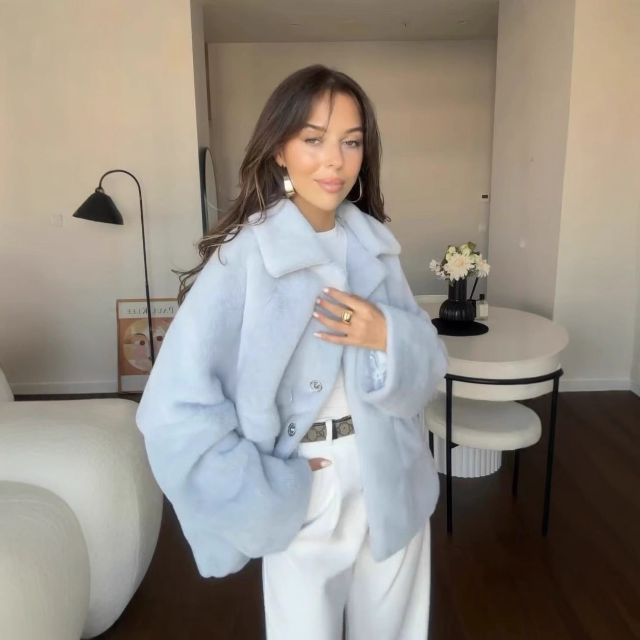 Fashion Loose Furry Elegant High-grade Soft Coats