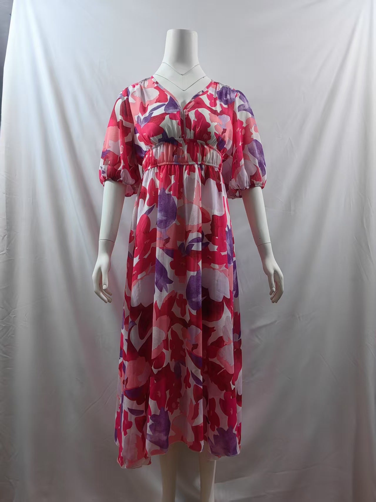 Casual Classic Summer Temperament Chiffon Printed Dress