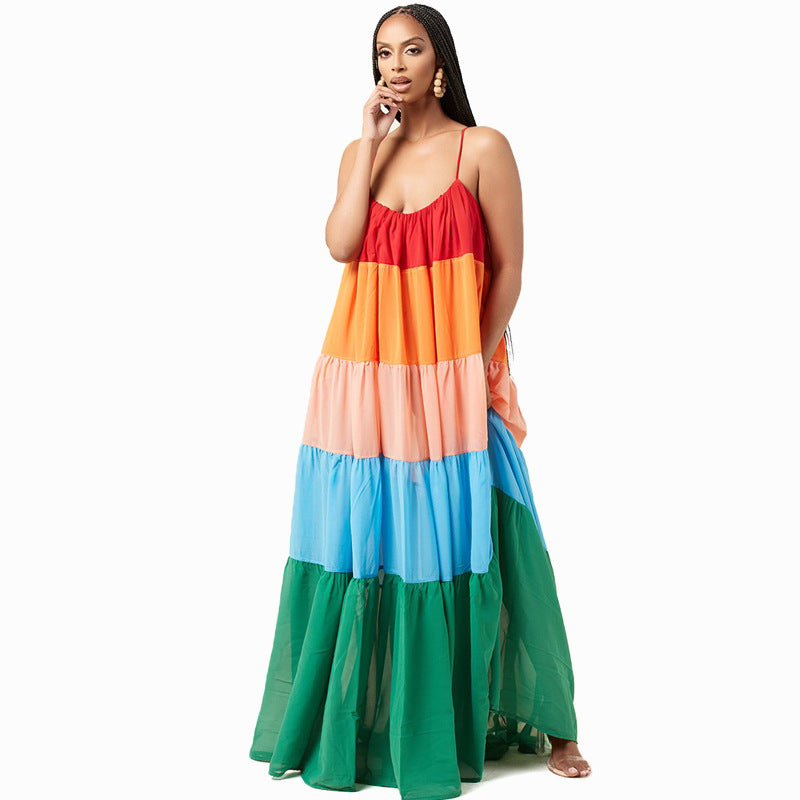 Women's Suspender Loose Fairy Summer Long French Dress