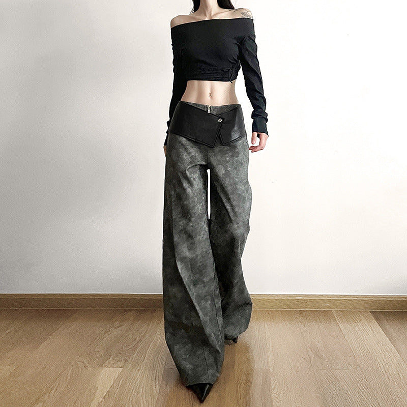 Women's Street Fashion High Waist Loose Wide Pants