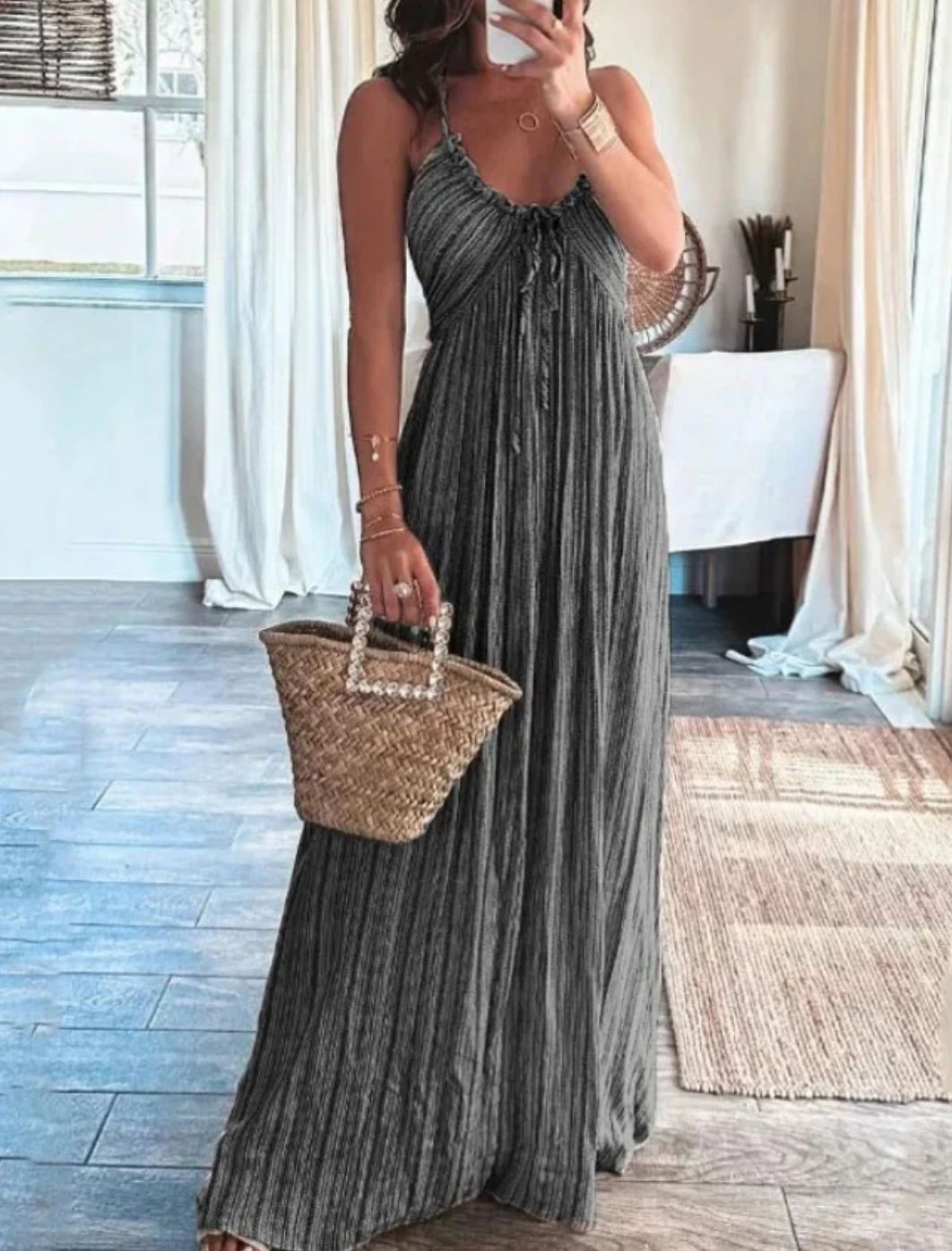 Summer Solid Color Sexy Backless Sling Dresses