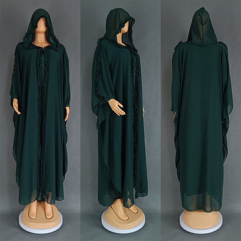 Hooded Shawl Long Cape Dress Turkish Dresses