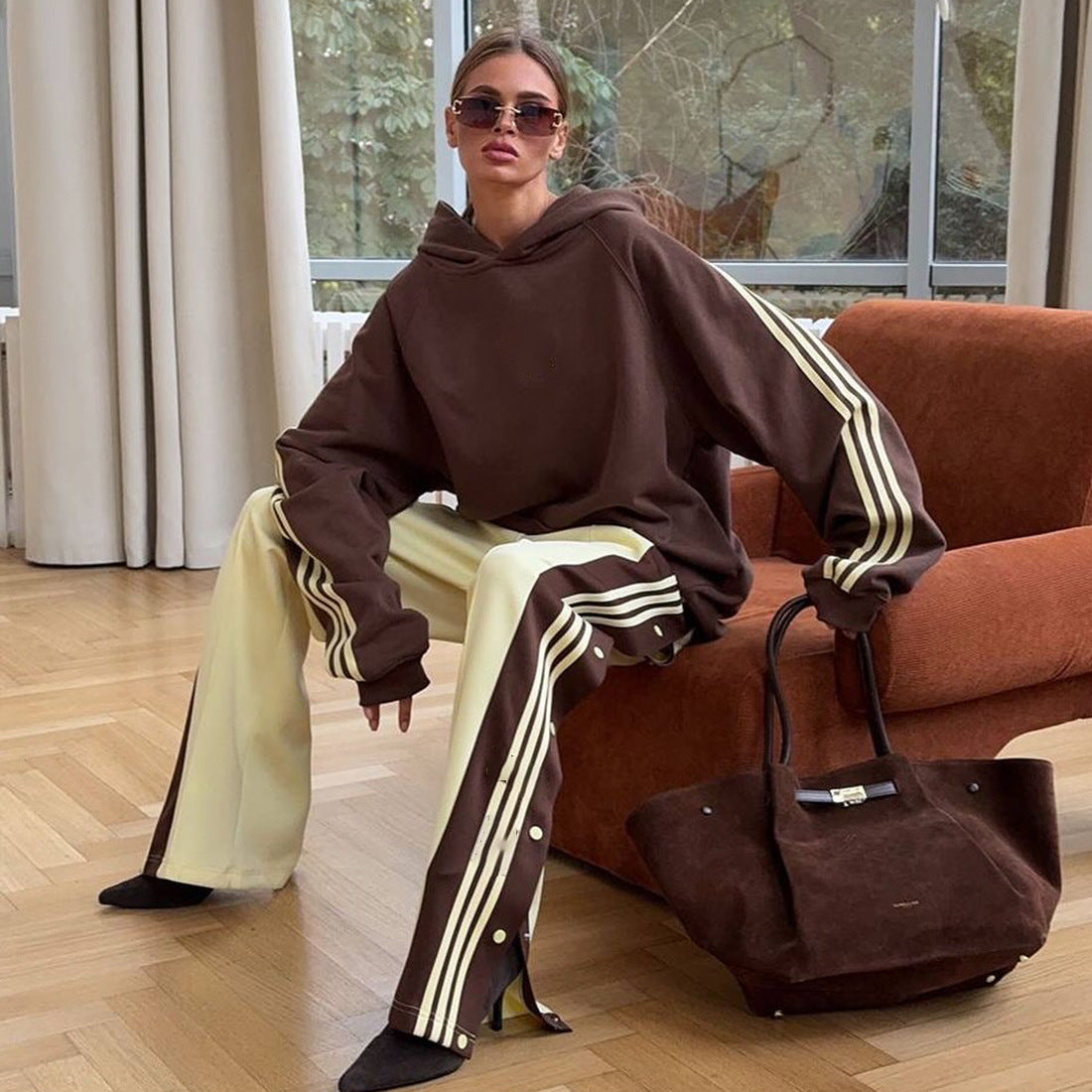 Multicolor Hoodie Loose Comfortable Hooded Long Sweaters