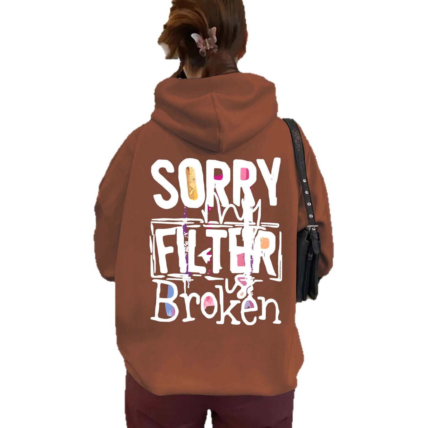Women's Hoodie Letter Pattern Printed Casual Fleece Thick Tops