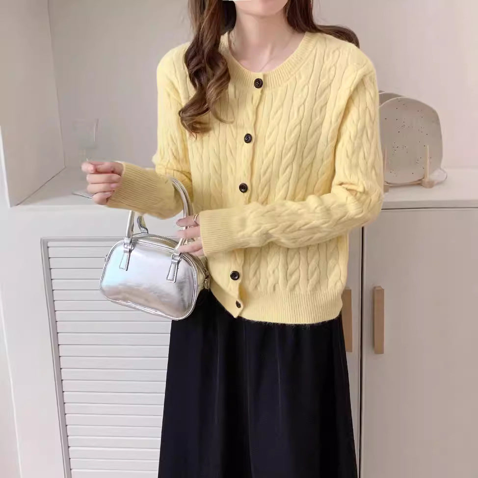 Women's Sweet Art Fresh Twist Knitted Casual Sweater