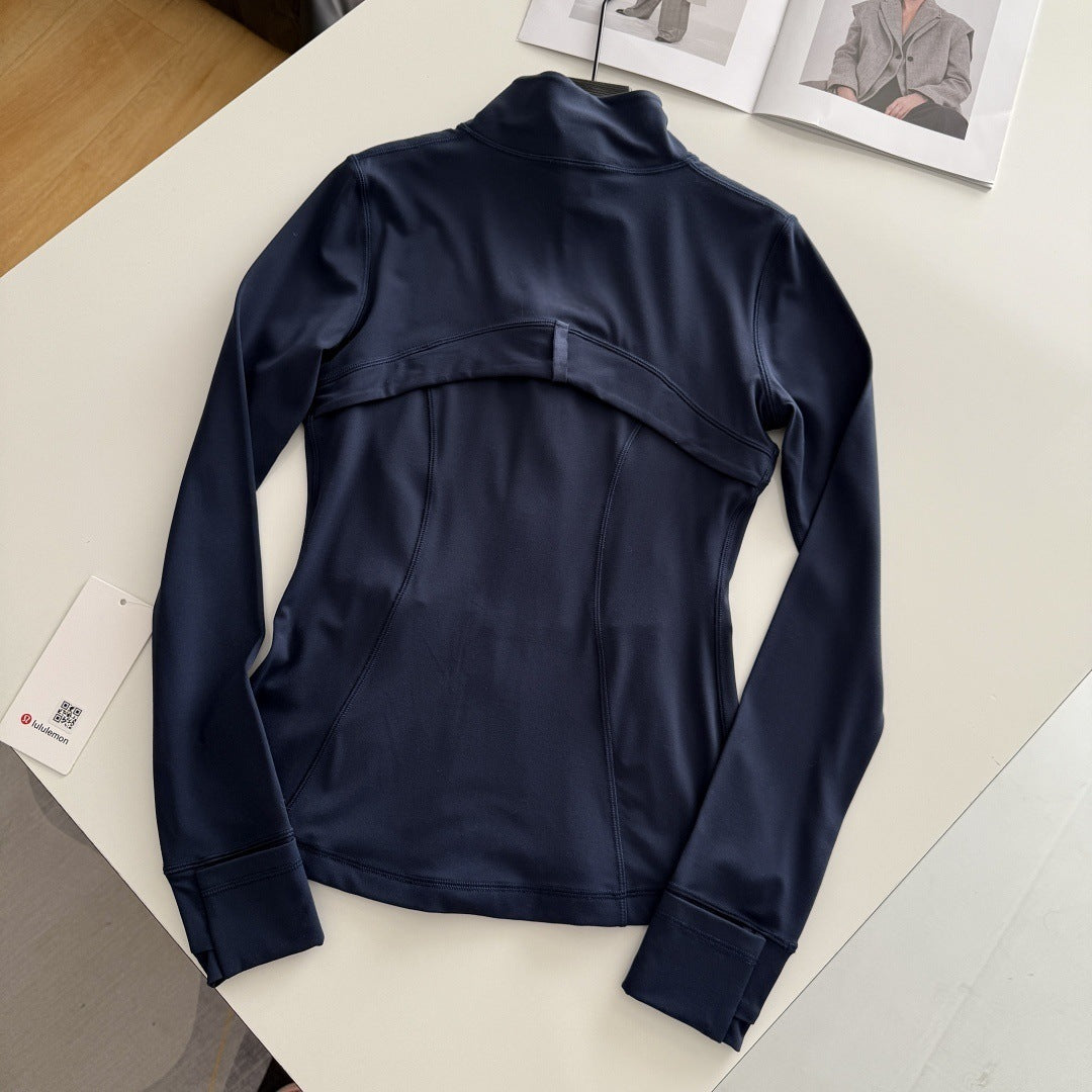 Women's Spring Yoga Workout Elastic Slim Stand Jackets