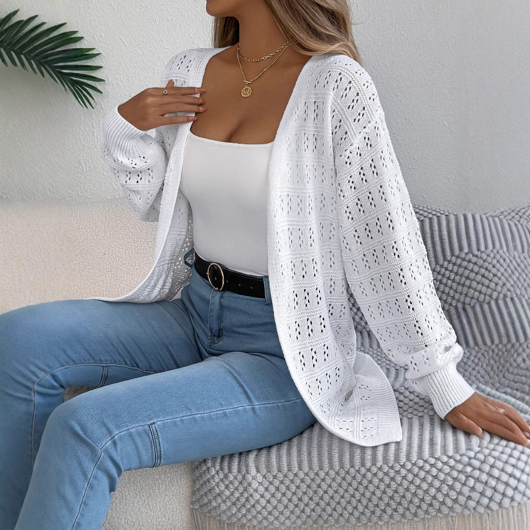Versatile Women's Solid Color Lantern Mid-length Sweater