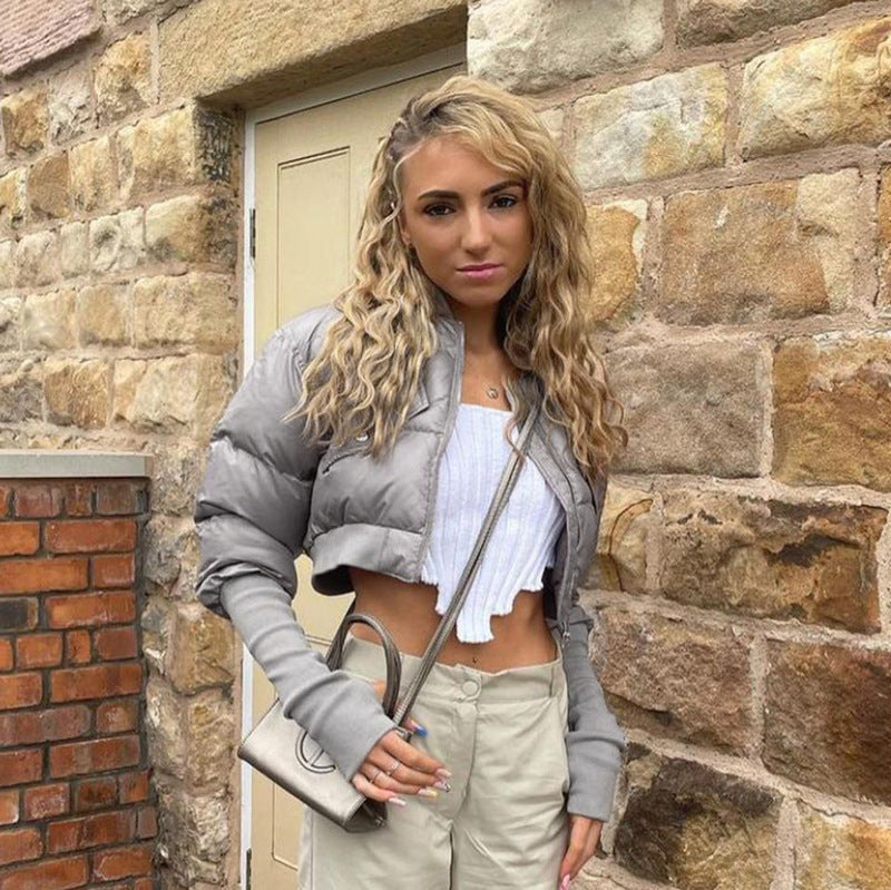 Women's Bobbi Stand Collar Stitching Solid Color Coats