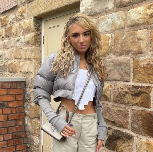 Women's Bobbi Stand Collar Stitching Solid Color Coats