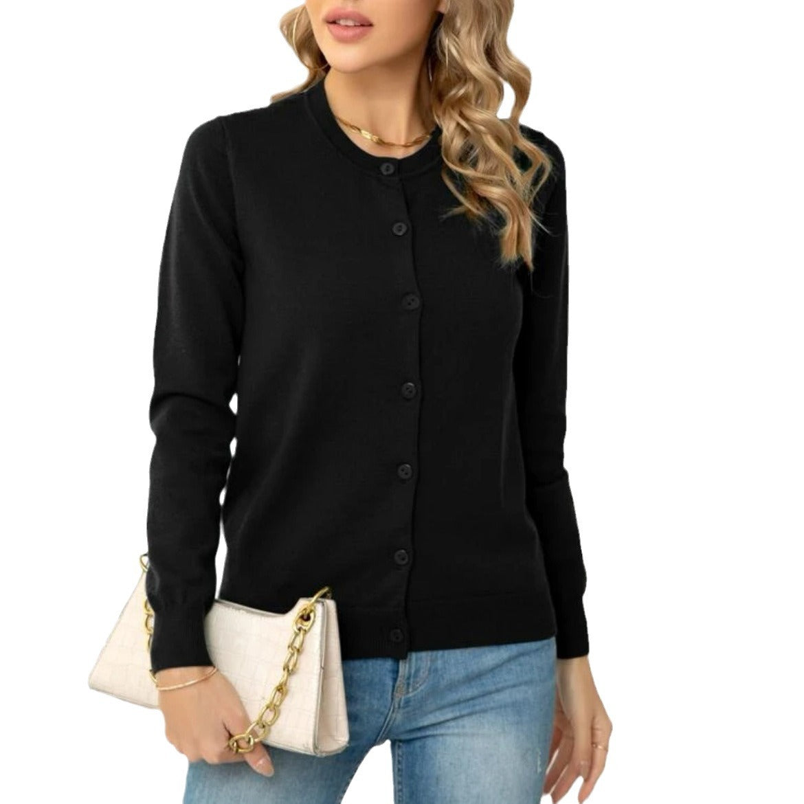 Fashion Beautiful Innovative Solid Color Knitted Women's Sweater