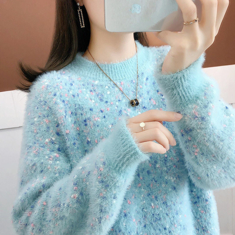 Women's Mink Fur Loose Korean Style Lazy Thickened Women's Sweater