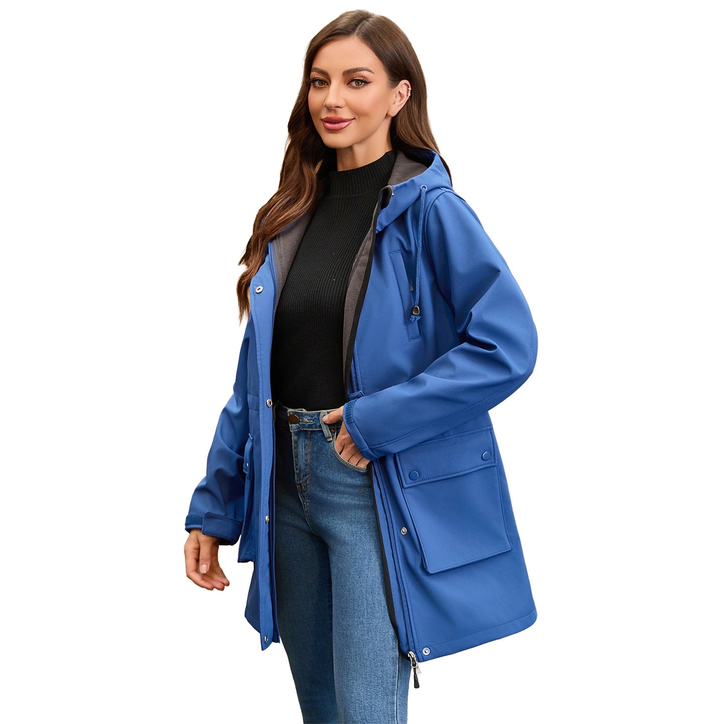 Women's Classic European Hooded Raincoat Trench Jackets