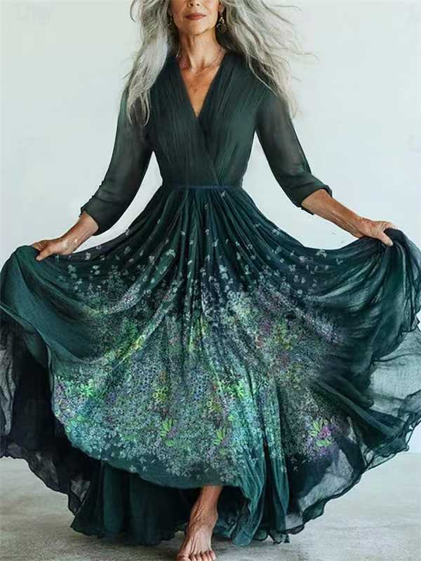 Long Sleeve Dress Bohemian Vacation Style Dresses