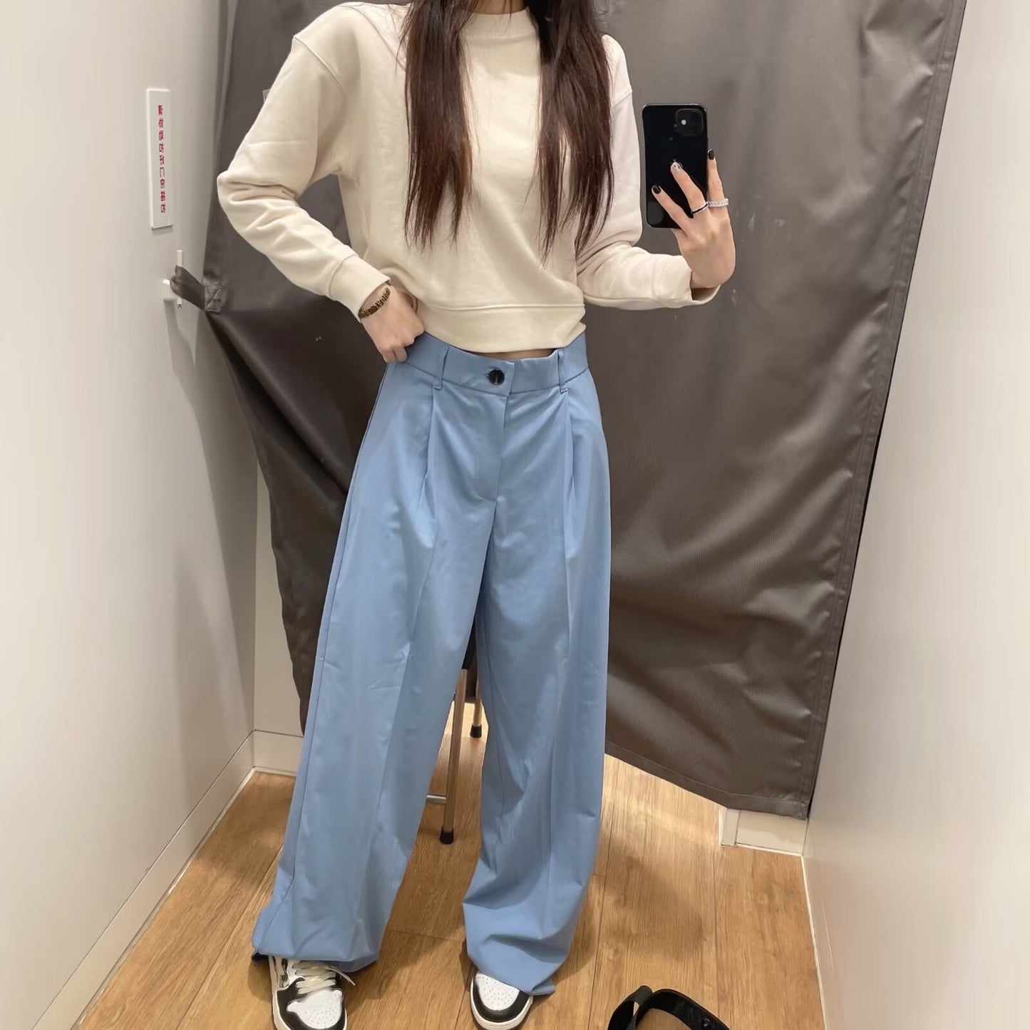 Women's Commute Style Casual Front Pleated High Pants