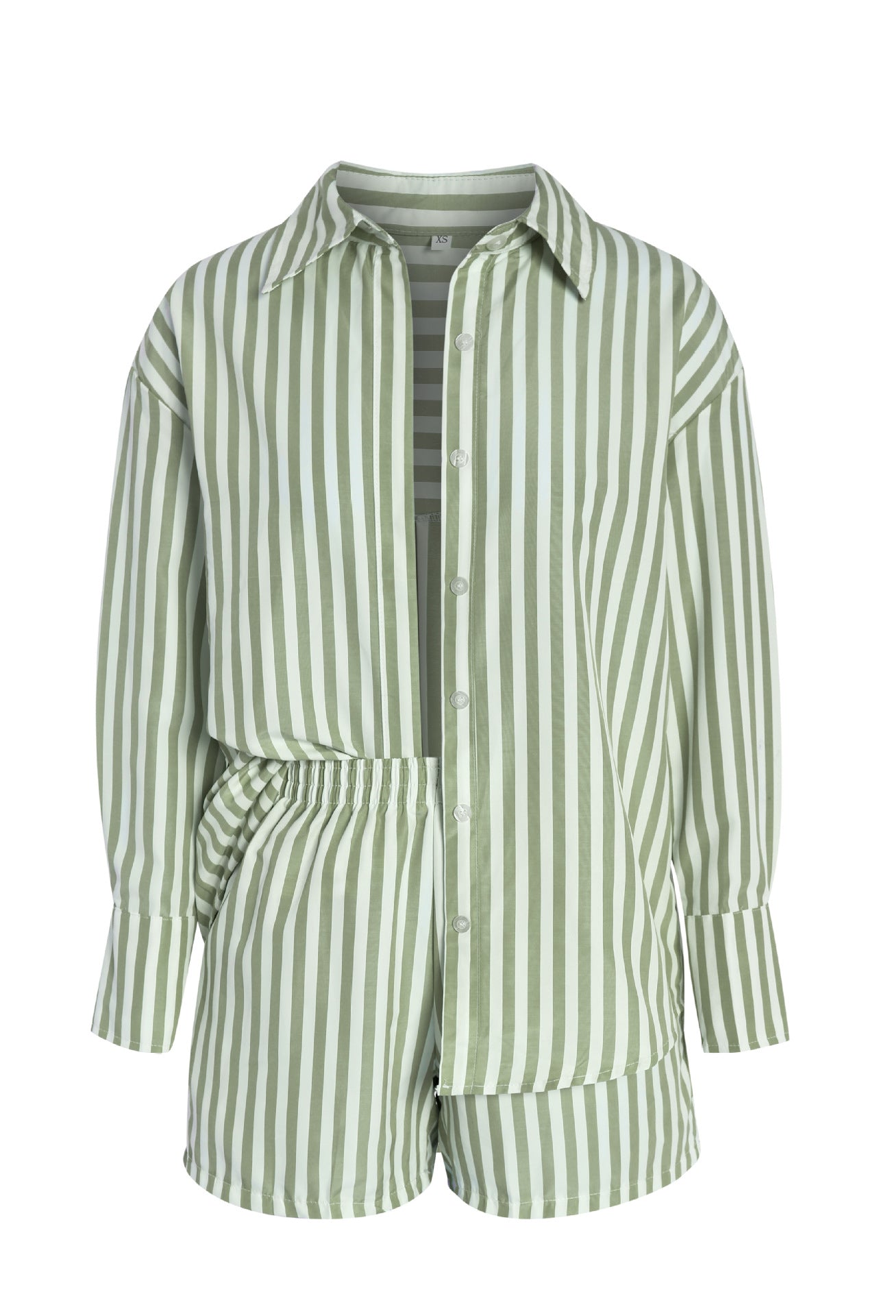 Women's Striped Long Sleeve Shirt Loose High Waist Two-piece Fashion Casual Suit