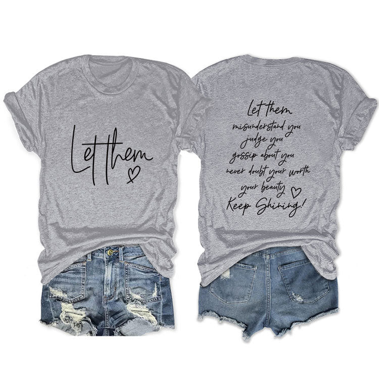 Casual Front Rear Printed Simple Sleeve Blouses