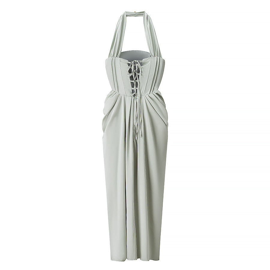 Women's High-grade French Fashion Temperament Wild Simple Halter Dresses