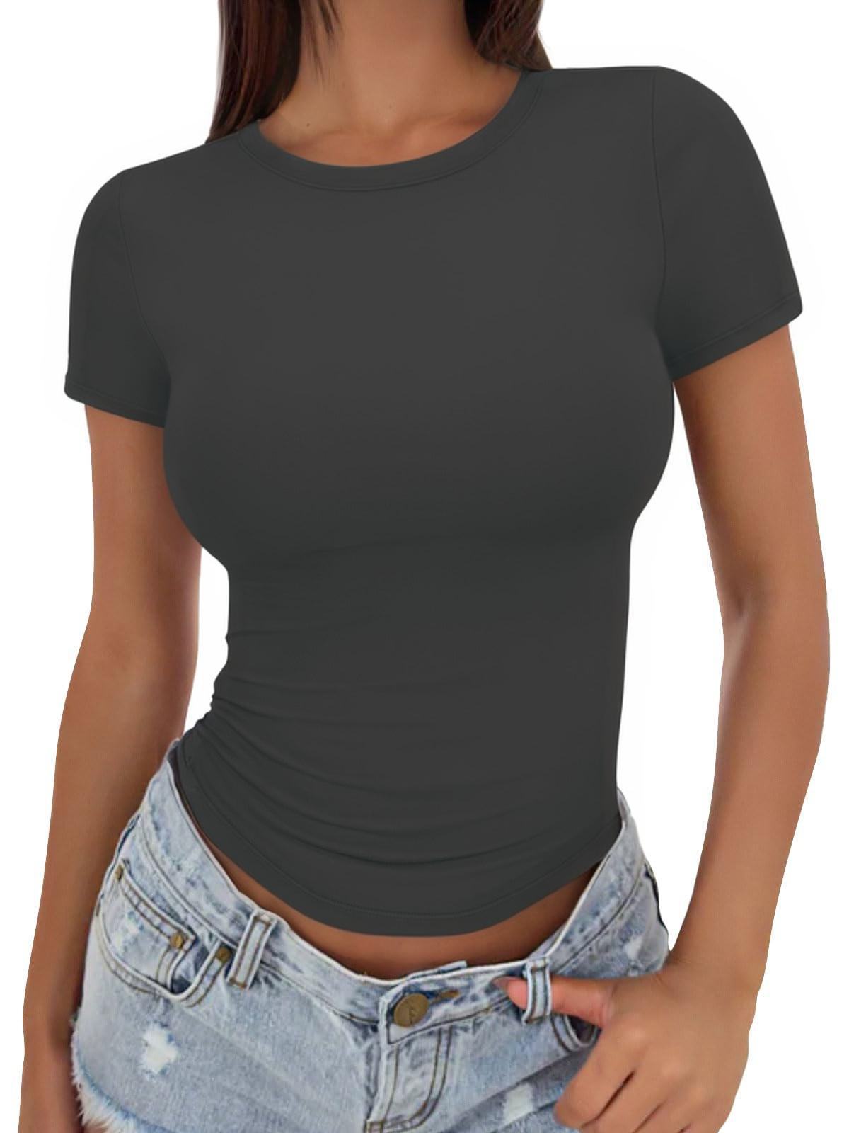 Women's Summer Basic T-shirt Slim Fit Skinny Blouses