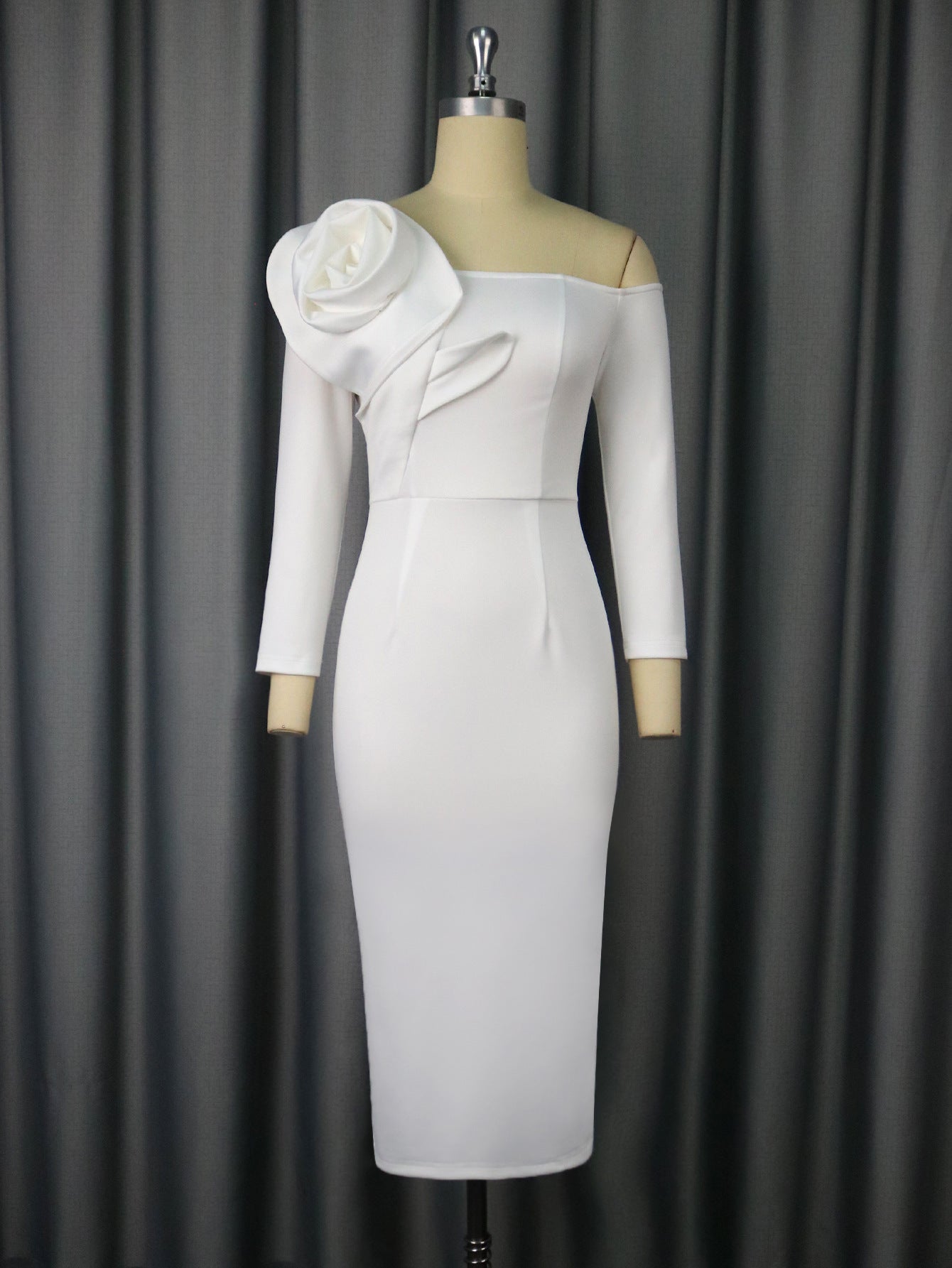 Color Dress Elegant Bell Sleeve Three-dimensional Dresses