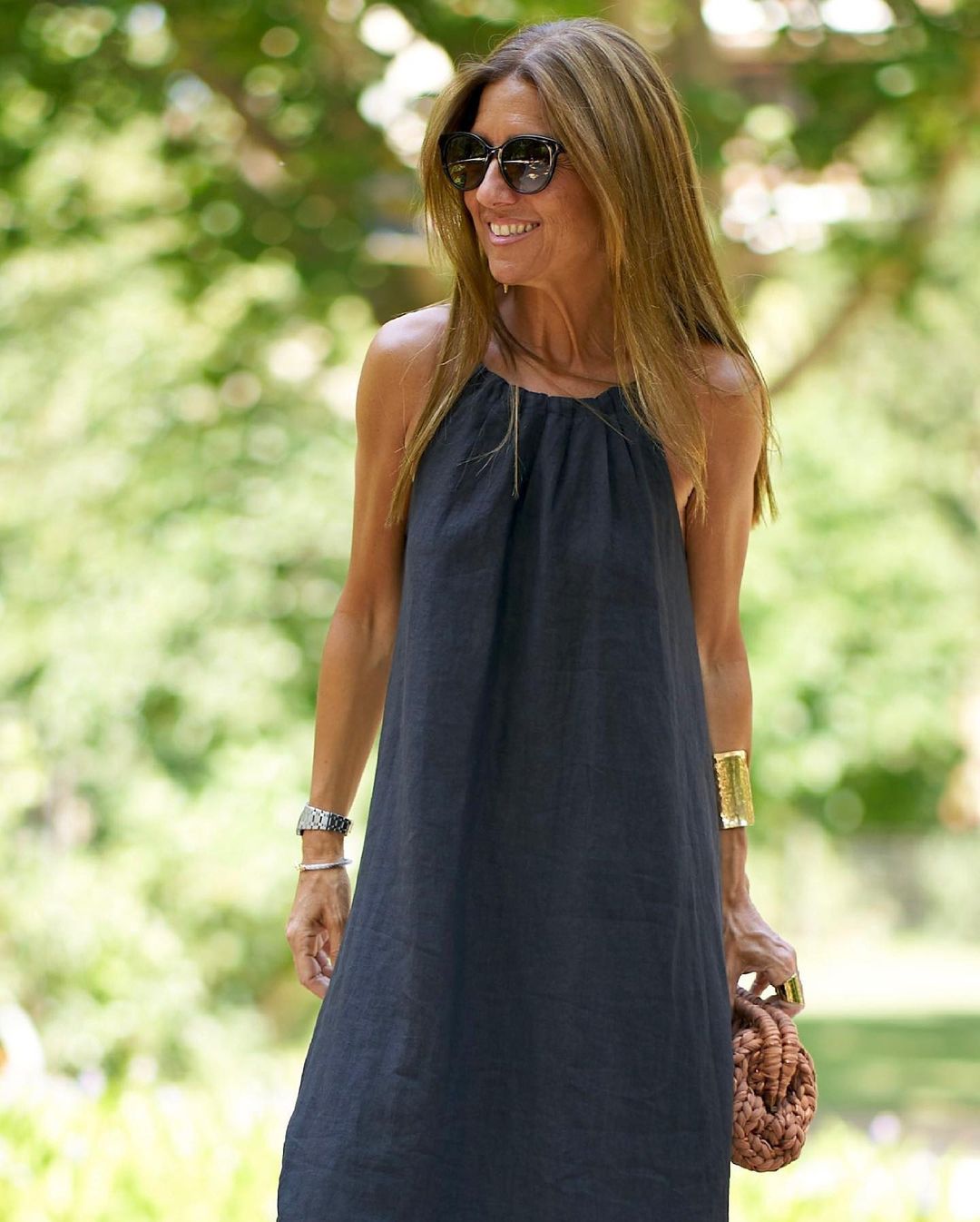 Halter Slit Cotton Linen Casual Holiday Dresses