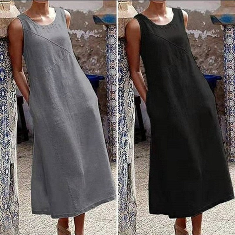 Women's Large Fat Loose Slimming Cotton Linen Clothing