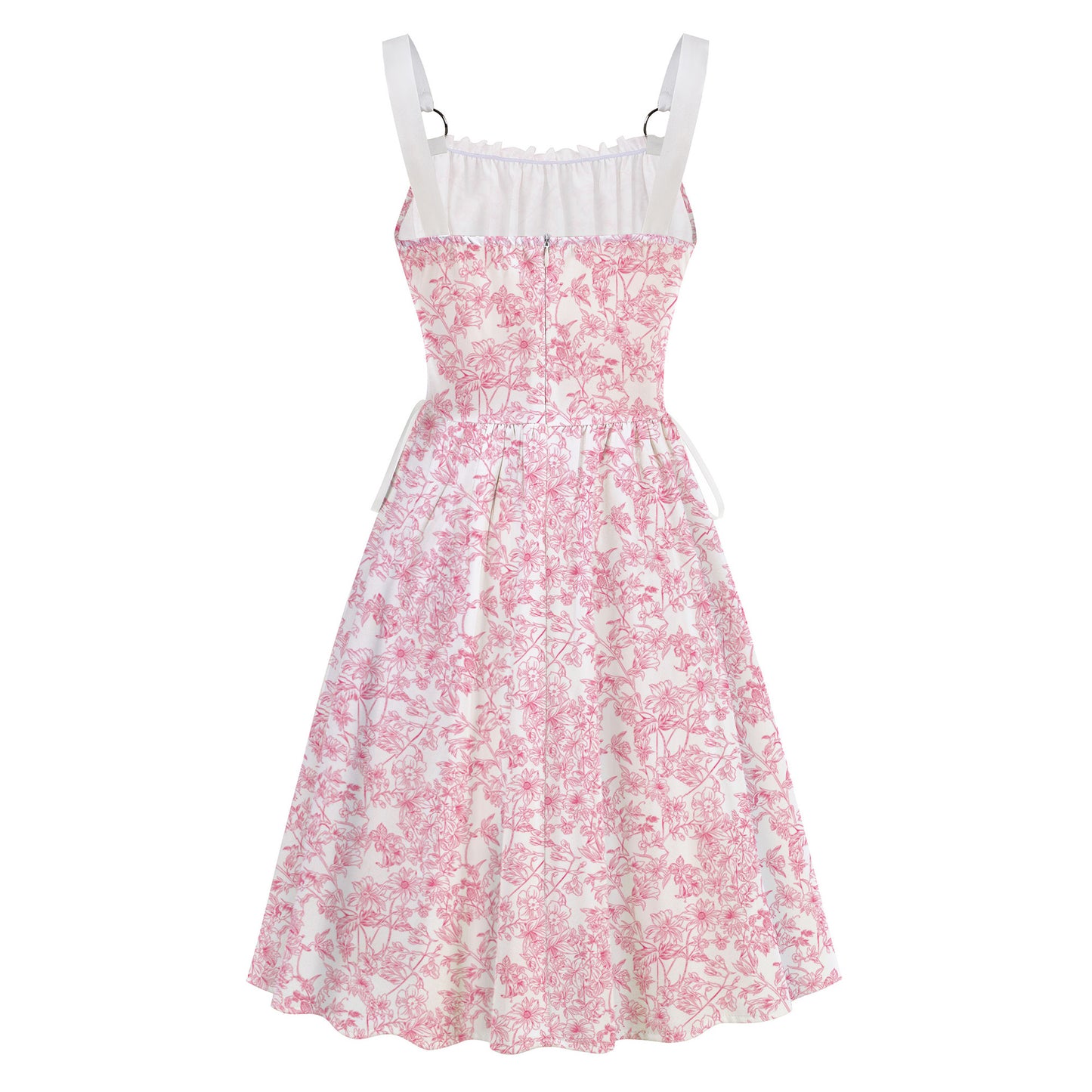 Women's Metal Ring Drawstring Elegant Vacation Style Printed Dress