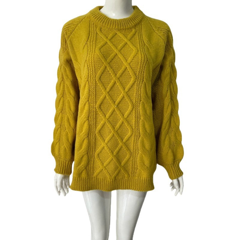Thick Needle Pullover Twist Long Sleeves Sweaters