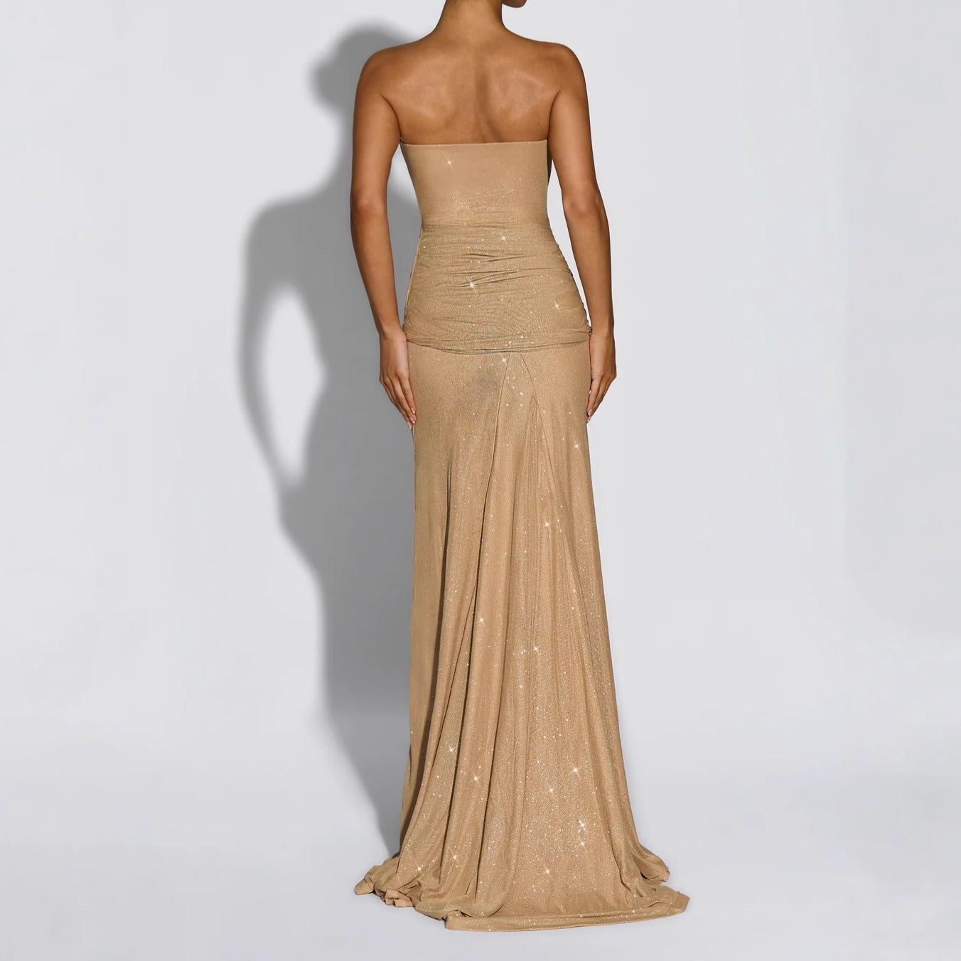 Women's Elegant Fashion Irregular Sequined Tube Ribbon Dresses