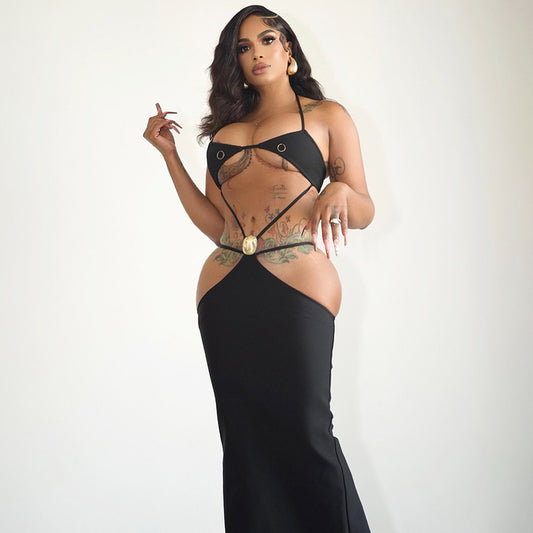 Sexy Backless Cross Tied Dress Temperament Dresses