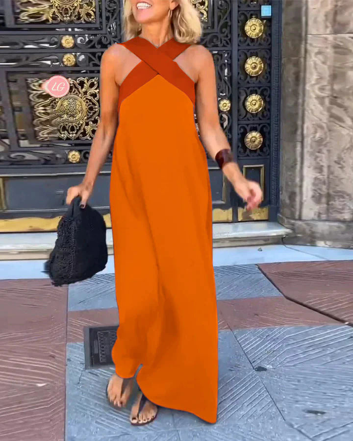 Women's Summer Long Cross Sexy Beauty Back Dresses