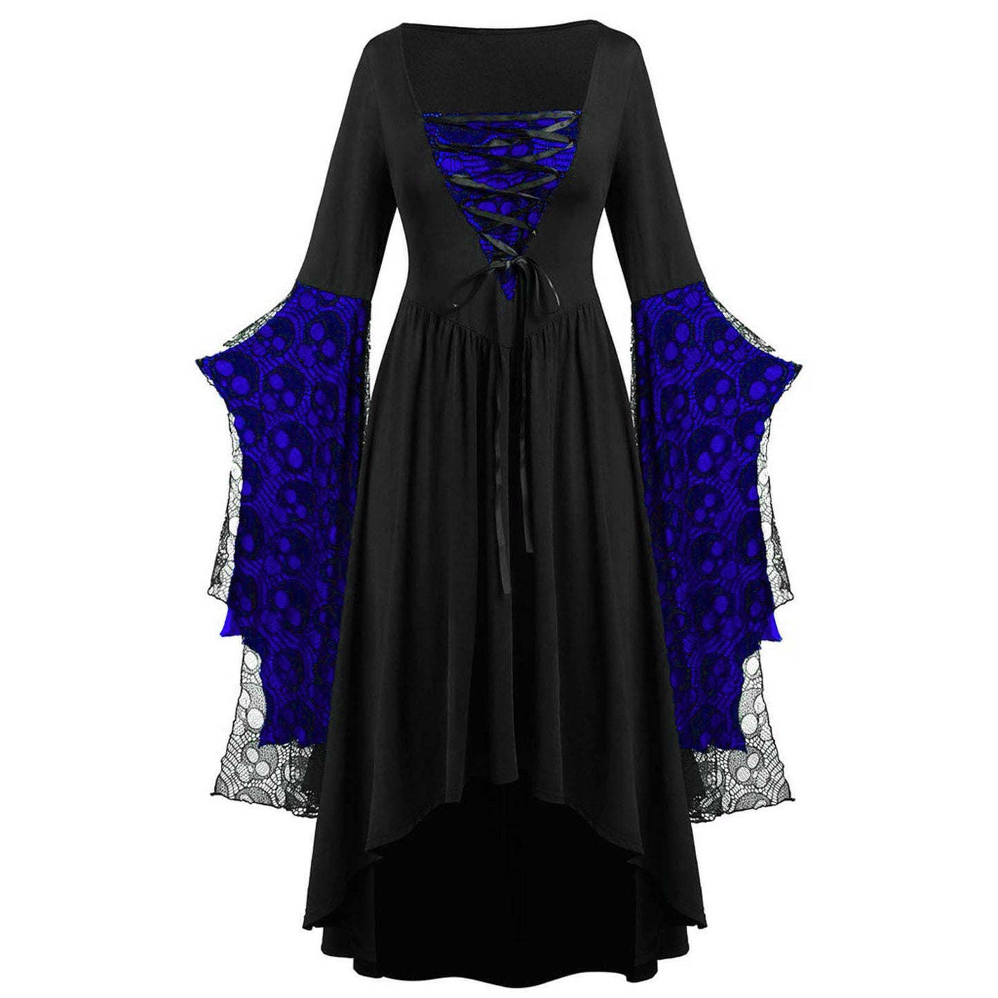 Women's Halloween With Skull Lace Tied Dress