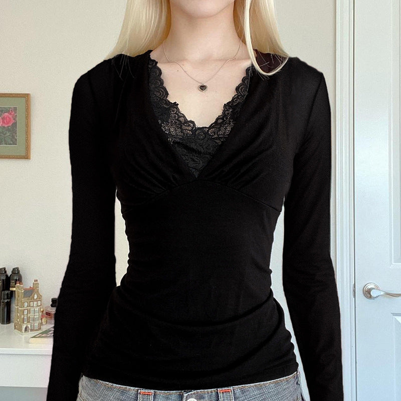 Women's Raglan Sleeve Printed T-shirt Crop Bottoming Round Blouses