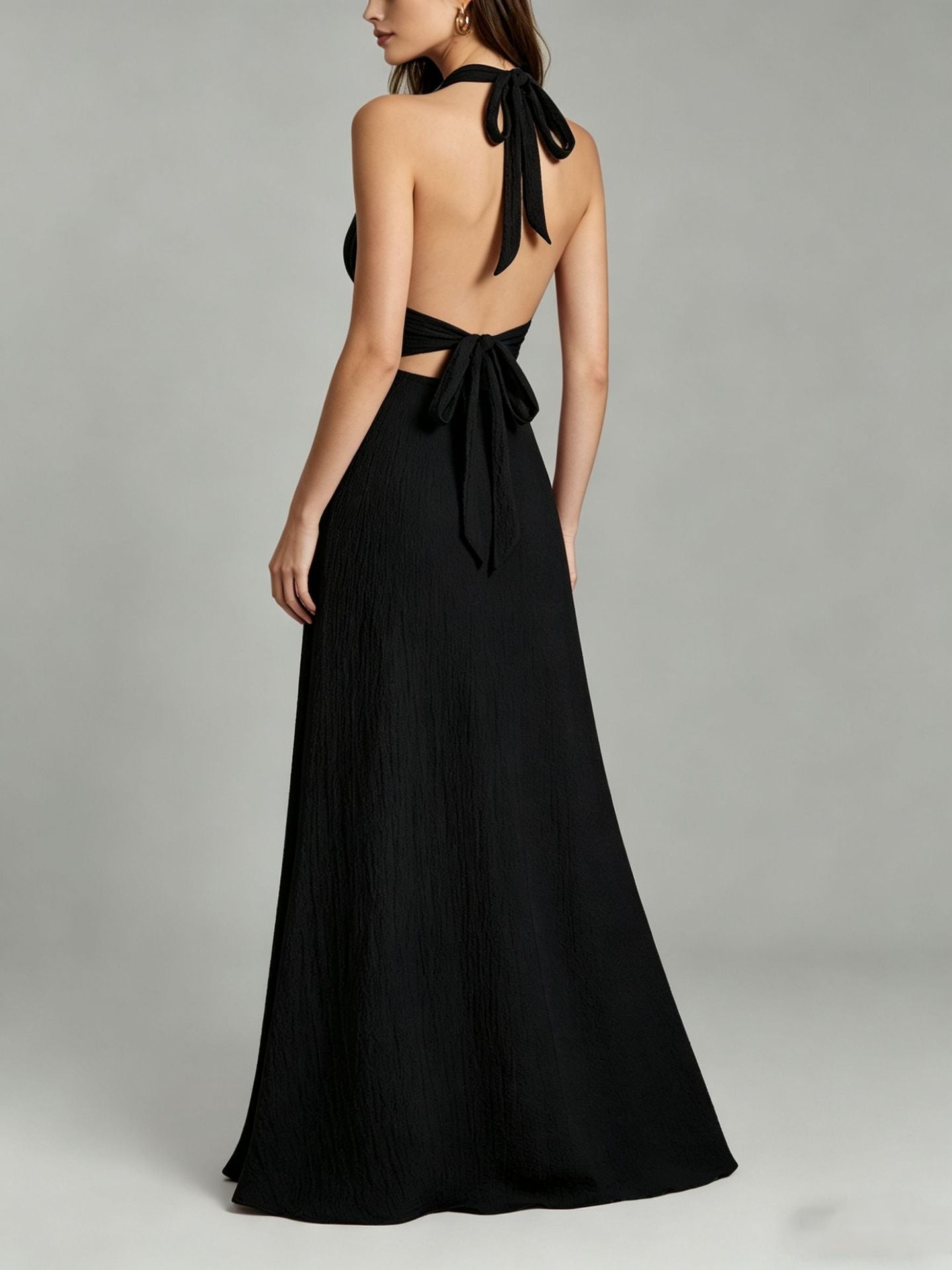 Temperament Elegant Light Luxury Backless Halter Dress