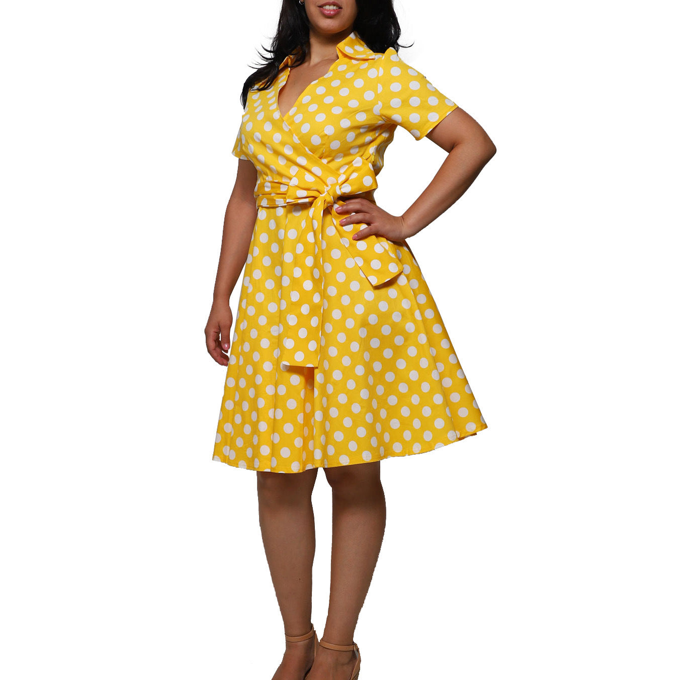 Women's Wide Hem Midi Dress Hepburn Style Dresses