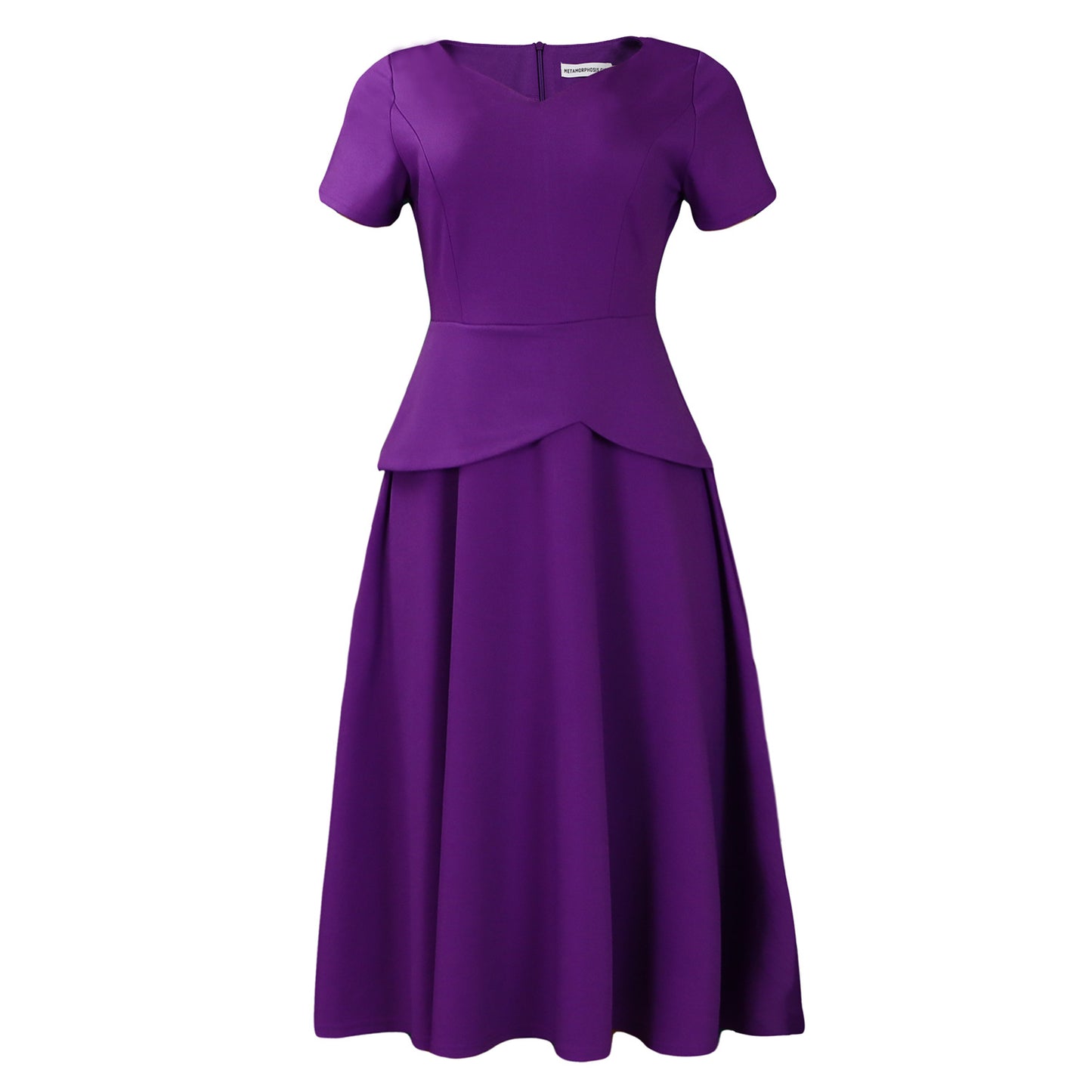 Summer Fashion Solid Color Sleeve A- Line Large Swing Dress