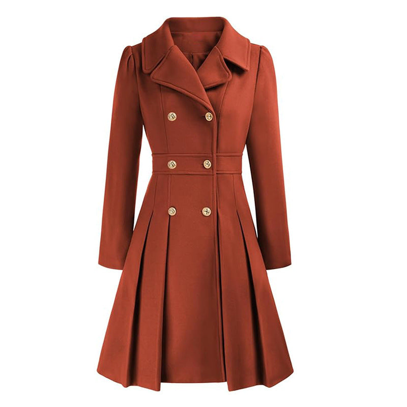 Women's Trench Lapel Double Breasted Pocket A- Coats
