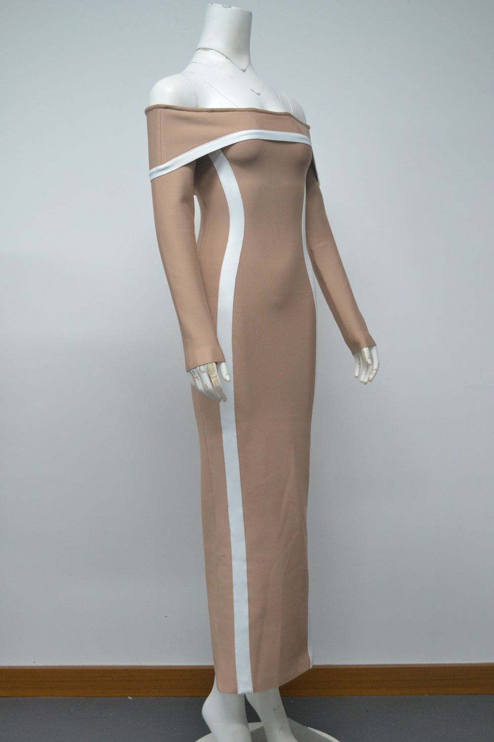 Women's Fashion Sexy Contrast Color Elegant Slim Sheath Dress
