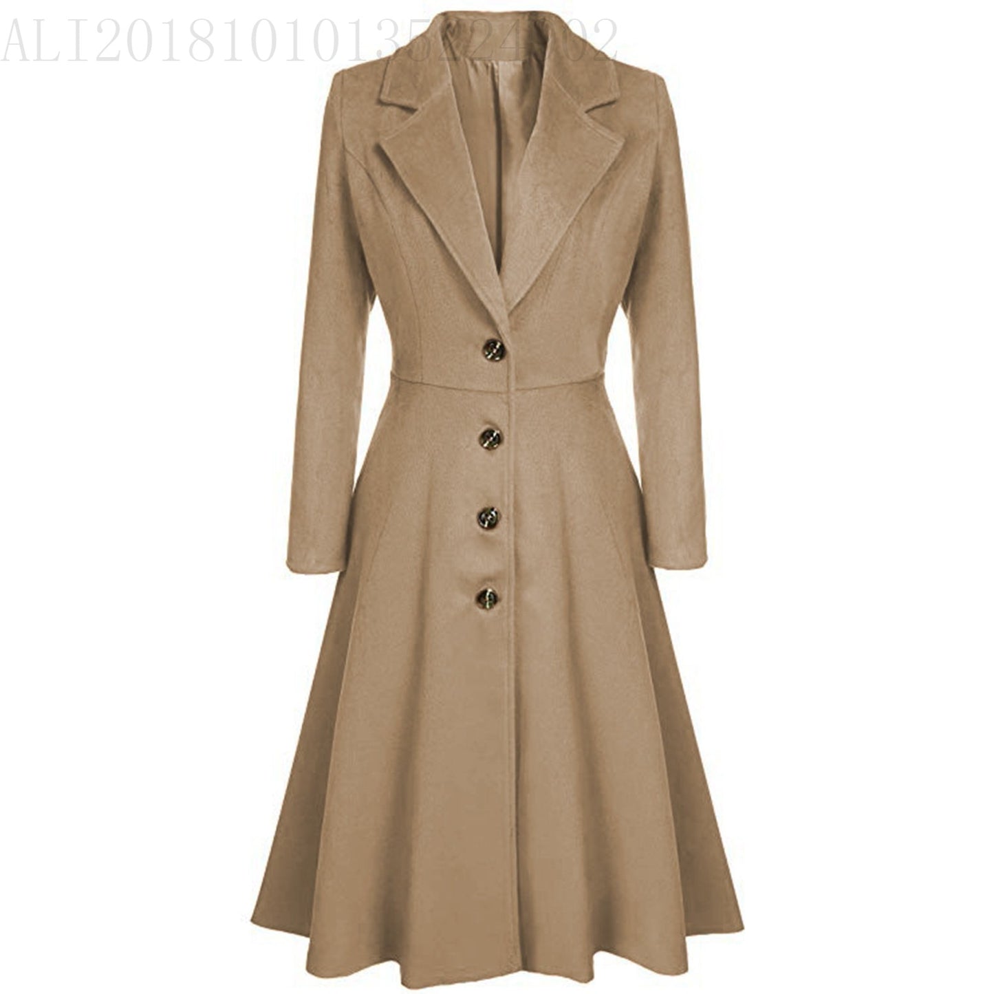 Women's Slim Fit Woolen Long-sleeved Fashion Casual Coats